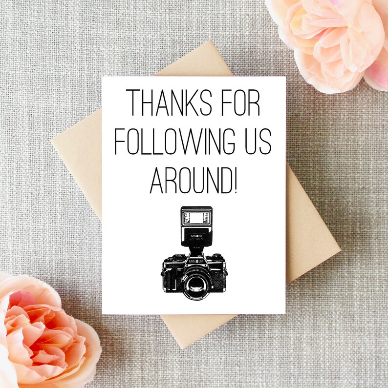 Wedding Photographer Thank You Card Thanks Wedding Etsy