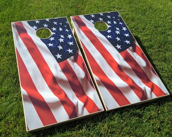 American Flag Cornhole