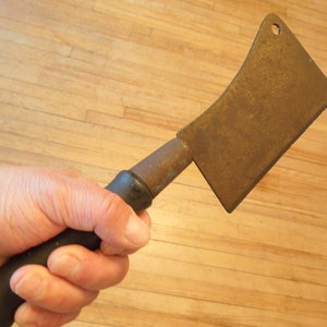 Antique Meat Cleaver, Butcher&#39;s Knife, Warranted Cast Steel Chef&#39;s Knife, FREE PRIORITY SHIPPING!!