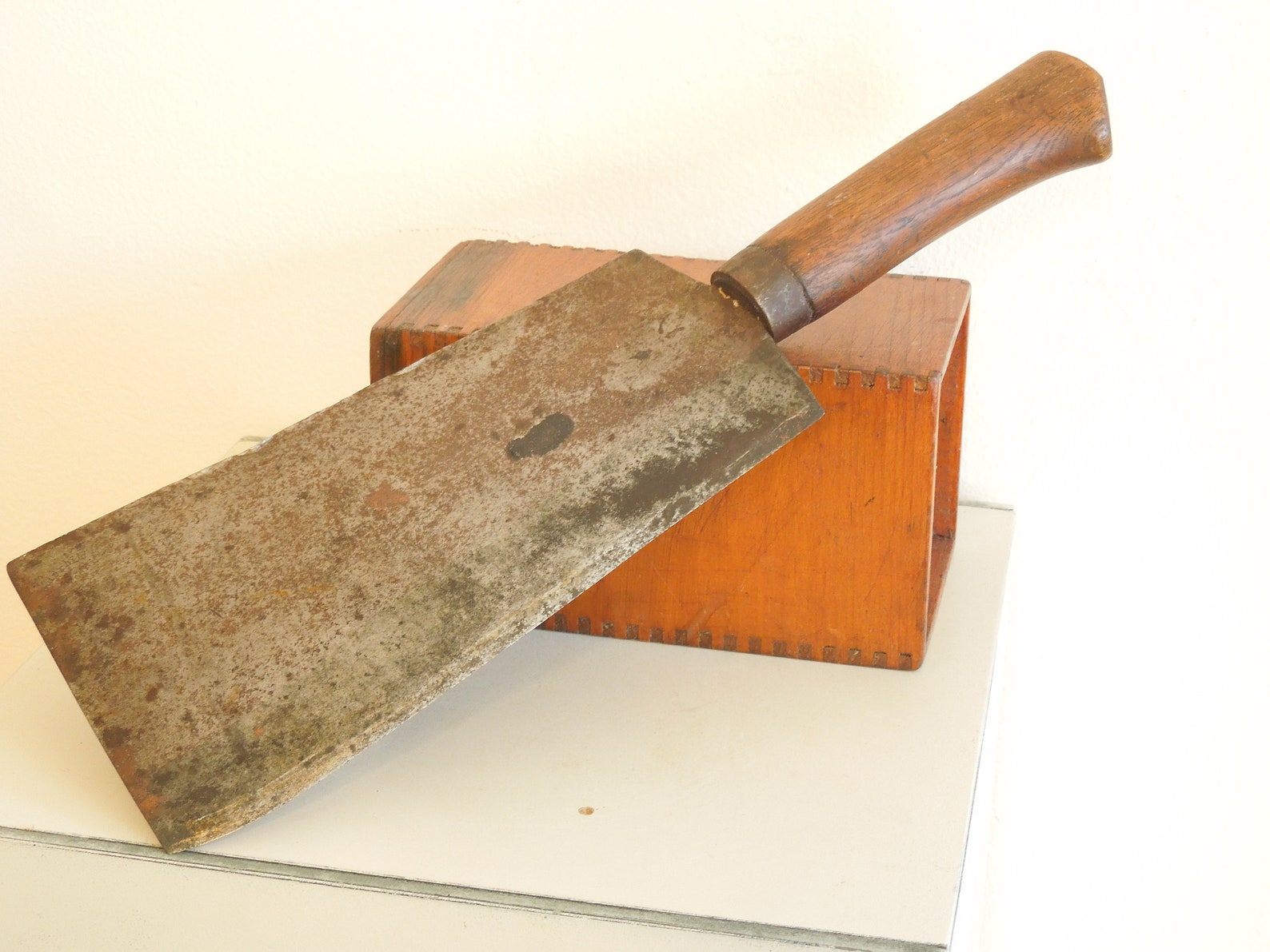 Antique Meat Cleaver Butcher's Knife Heavy duty Etsy