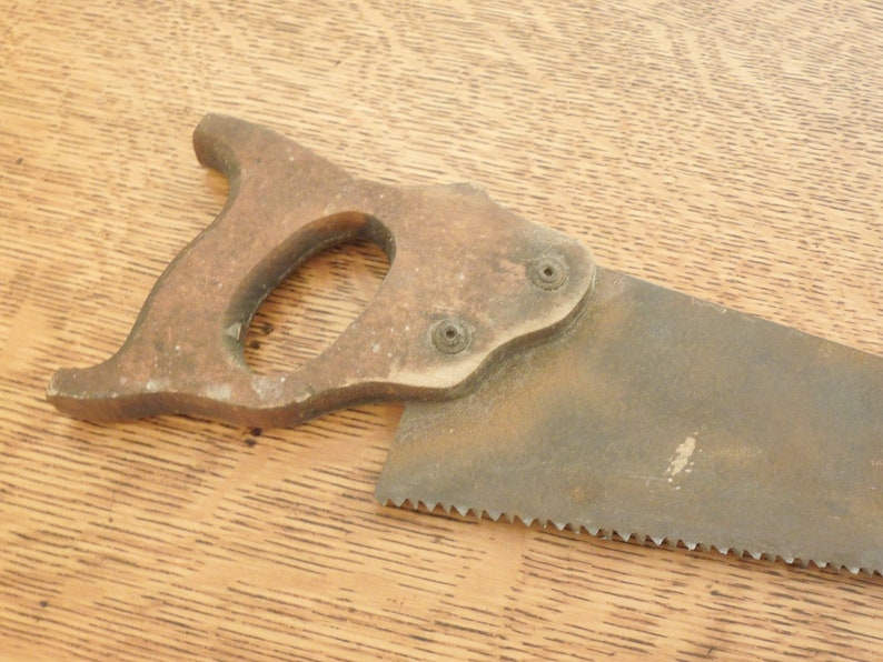 Vintage Short Woodworking Hand Saw, 16 Inch Cross Cut Saw, Child's Tool
