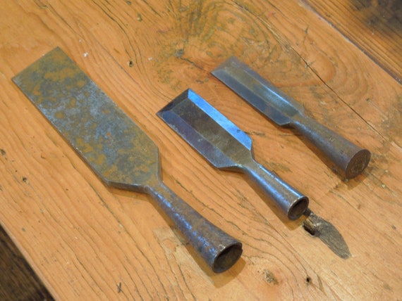 Antique Woodworking Chisels, Buck Brothers Socket Style Chisels