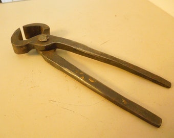 Primitive Iron Nippers, Blacksmith Hand Forged Cutting Tool, FREE SHIPPING!!