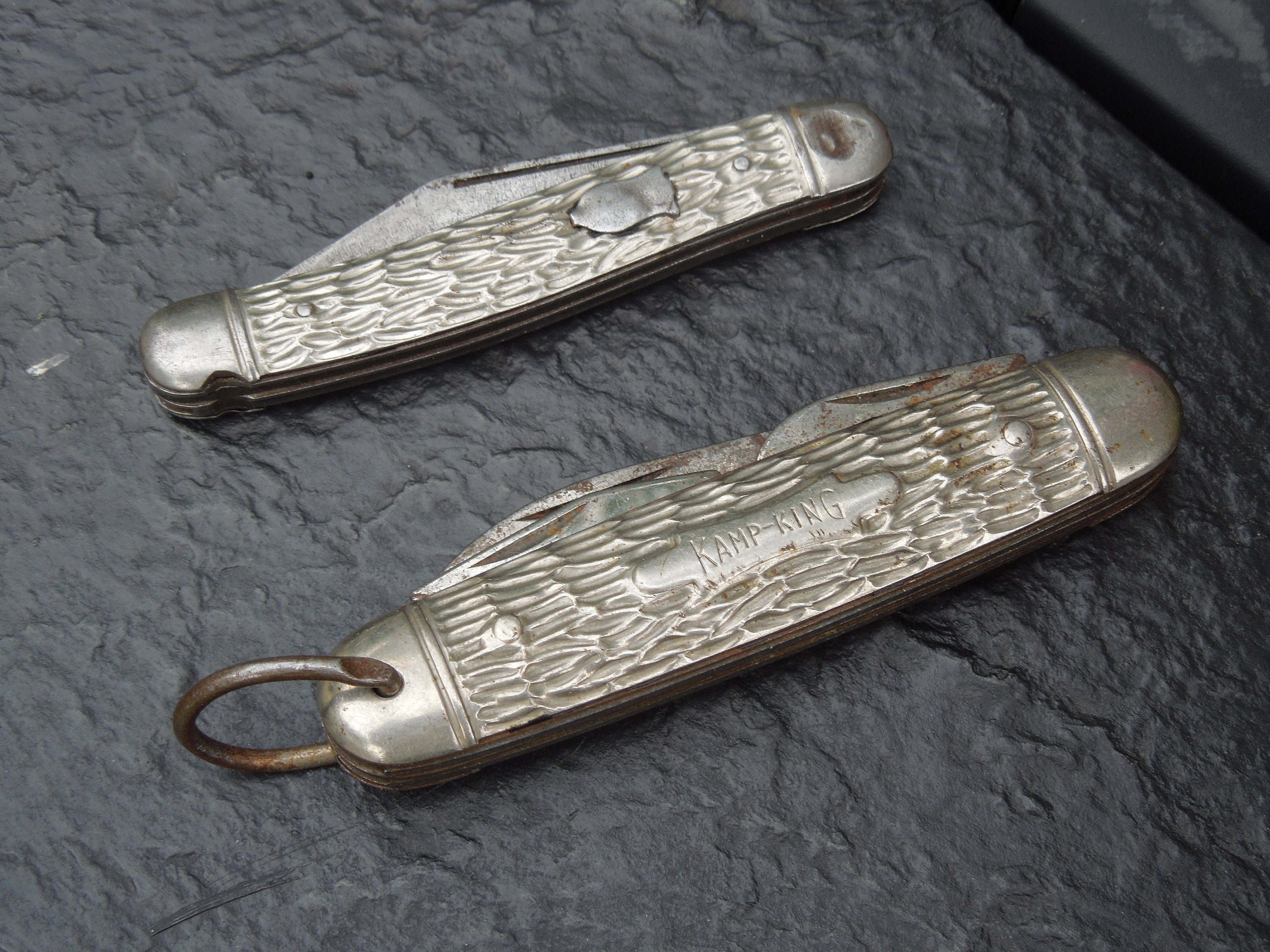 Two Vintage Pocket Knives, Kamp King Metal Jackknife, FREE