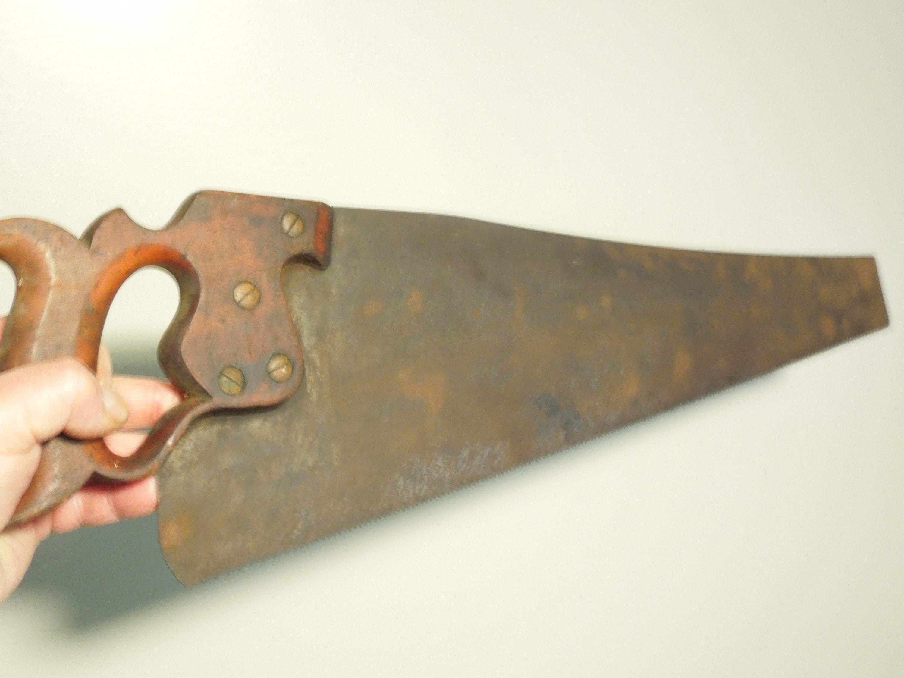 1800's Disston Handsaw, Disston Panel Saw, Antique Woodworking Handsaw