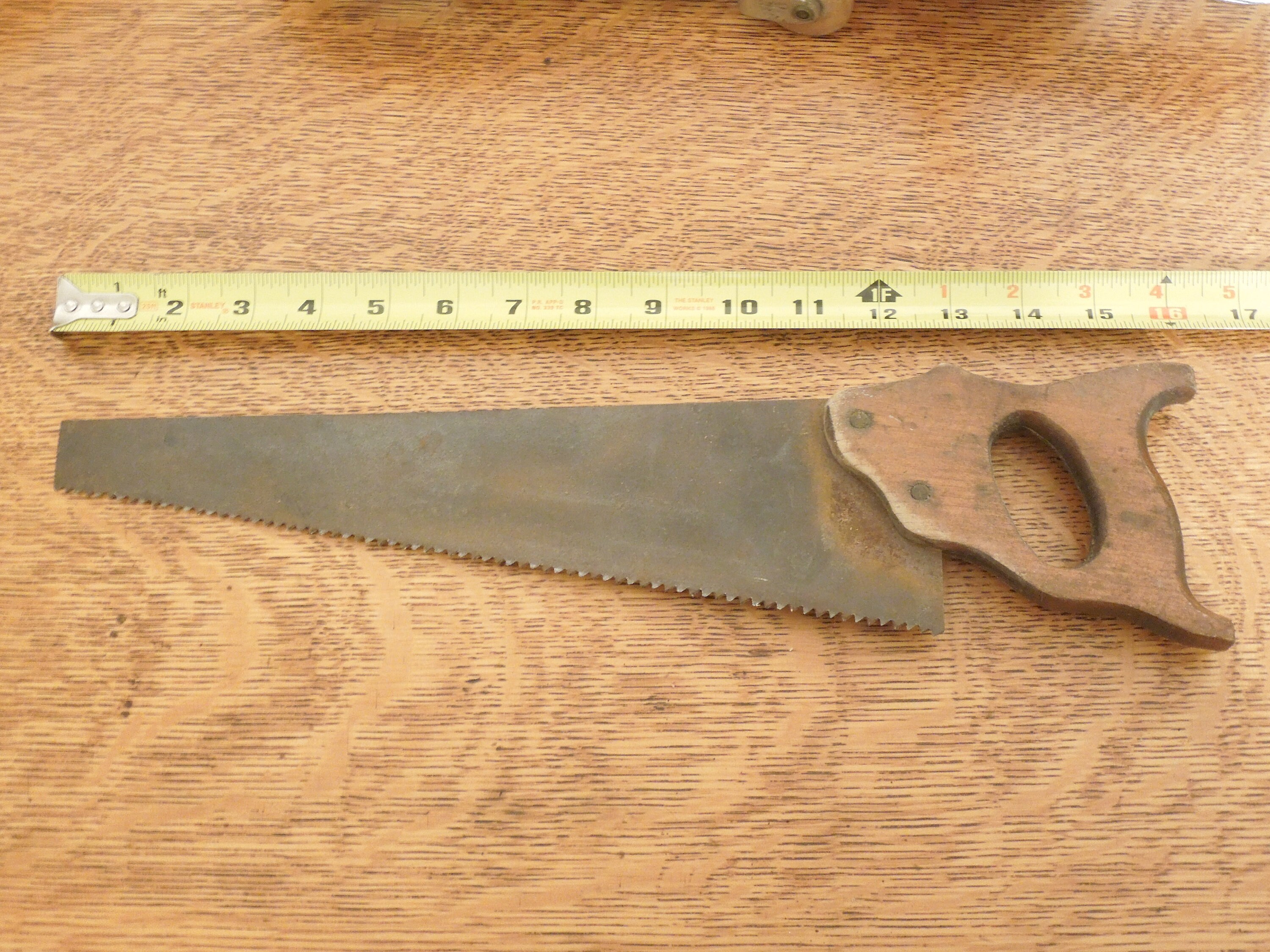 Vintage Short Woodworking Hand Saw, 16 Inch Cross Cut Saw, Child's Tool