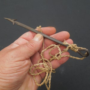 Ancient Hand forged Iron Harpoon Toggling Head, Viking Style Hand held Harpoon, FREE SHIPPING!!