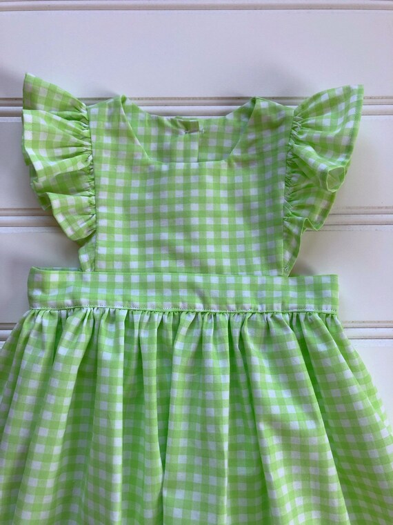 green gingham summer dress
