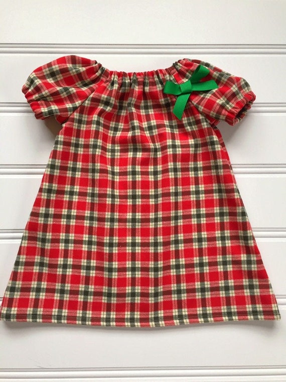 plaid baby christmas dress