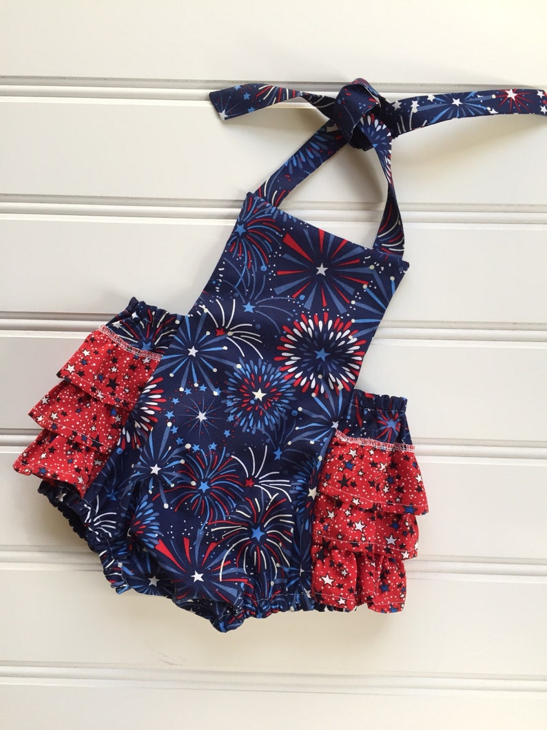 4th of july romper baby girl