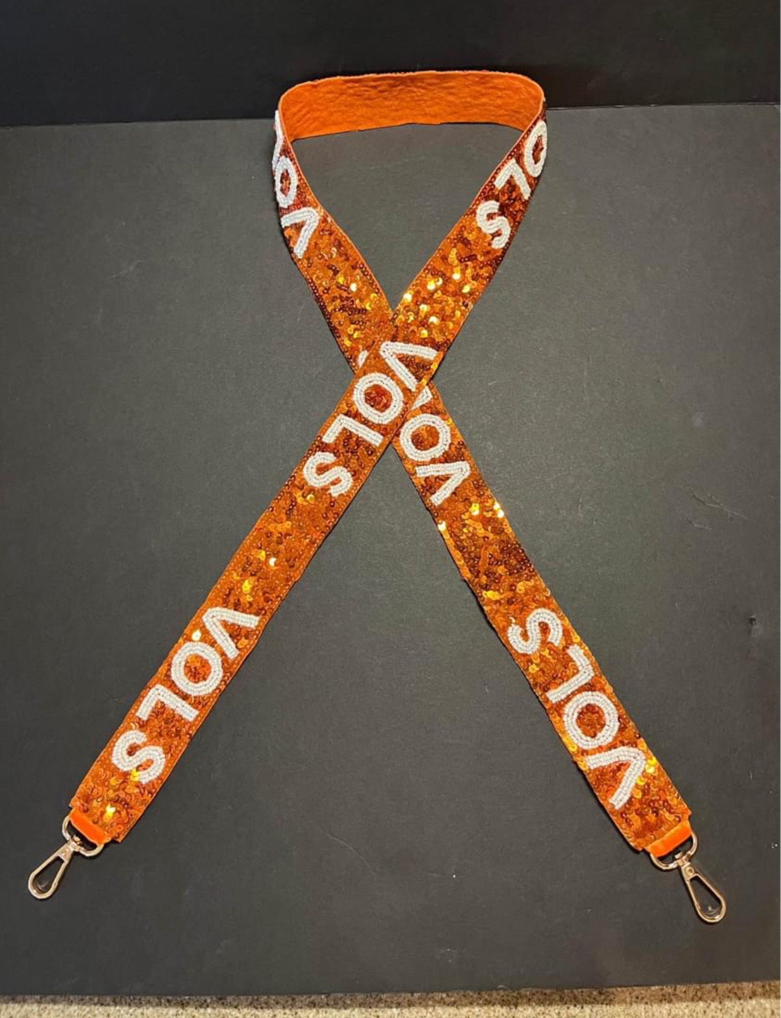 University of Tennessee Vols Sequin Sparkle Orange and White Vols