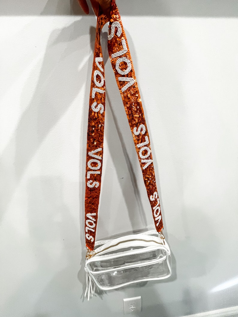 University of Tennessee Vols Sequin Sparkle Orange and White Vols