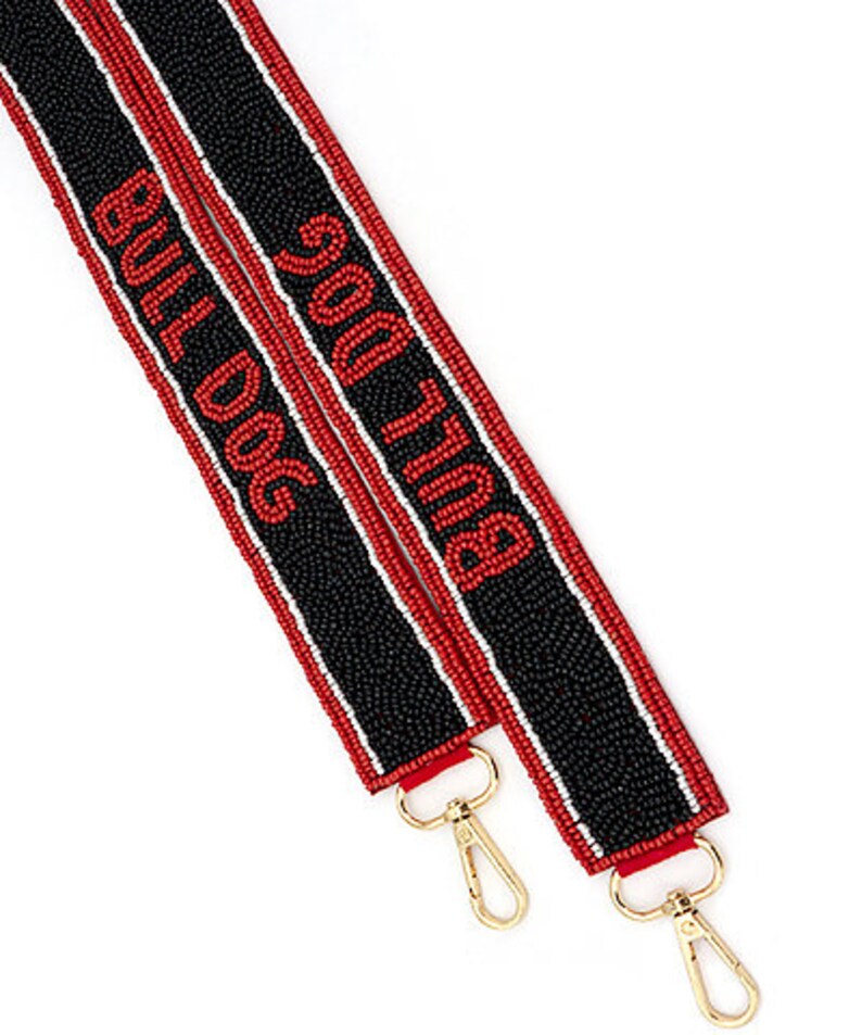 Bulldogs Red and Black Beaded Gameday Purse Straps University