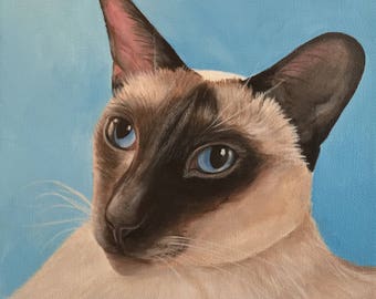 Cat Painting Custom Pet Portrait on canvas