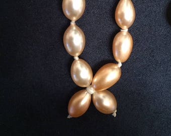 Vintage Long Faux Pearl Necklace