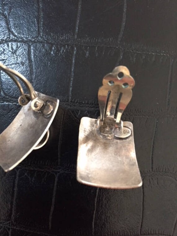 Rectangular Silverplate Clip Earrings - image 7