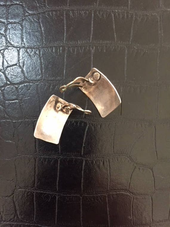 Rectangular Silverplate Clip Earrings - image 8