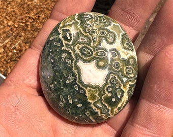 Ocean Jasper palm stone 7th vein