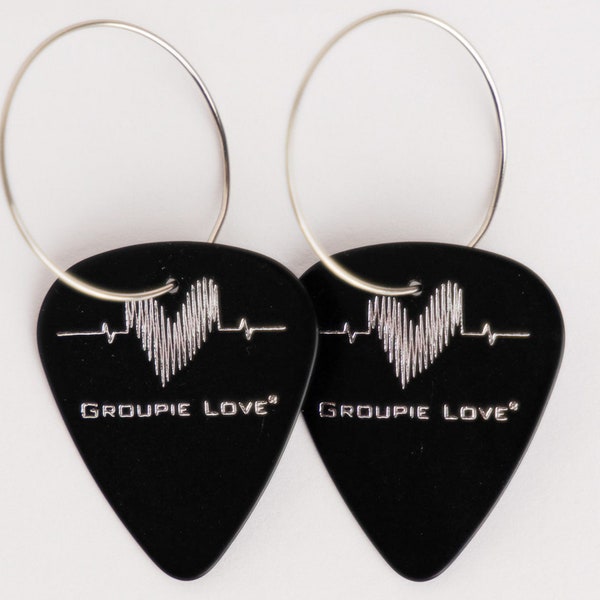 Guitar Pick Dangle Earrings - Fun Handmade Epoxy Art Earrings With Surgical Steel Wires