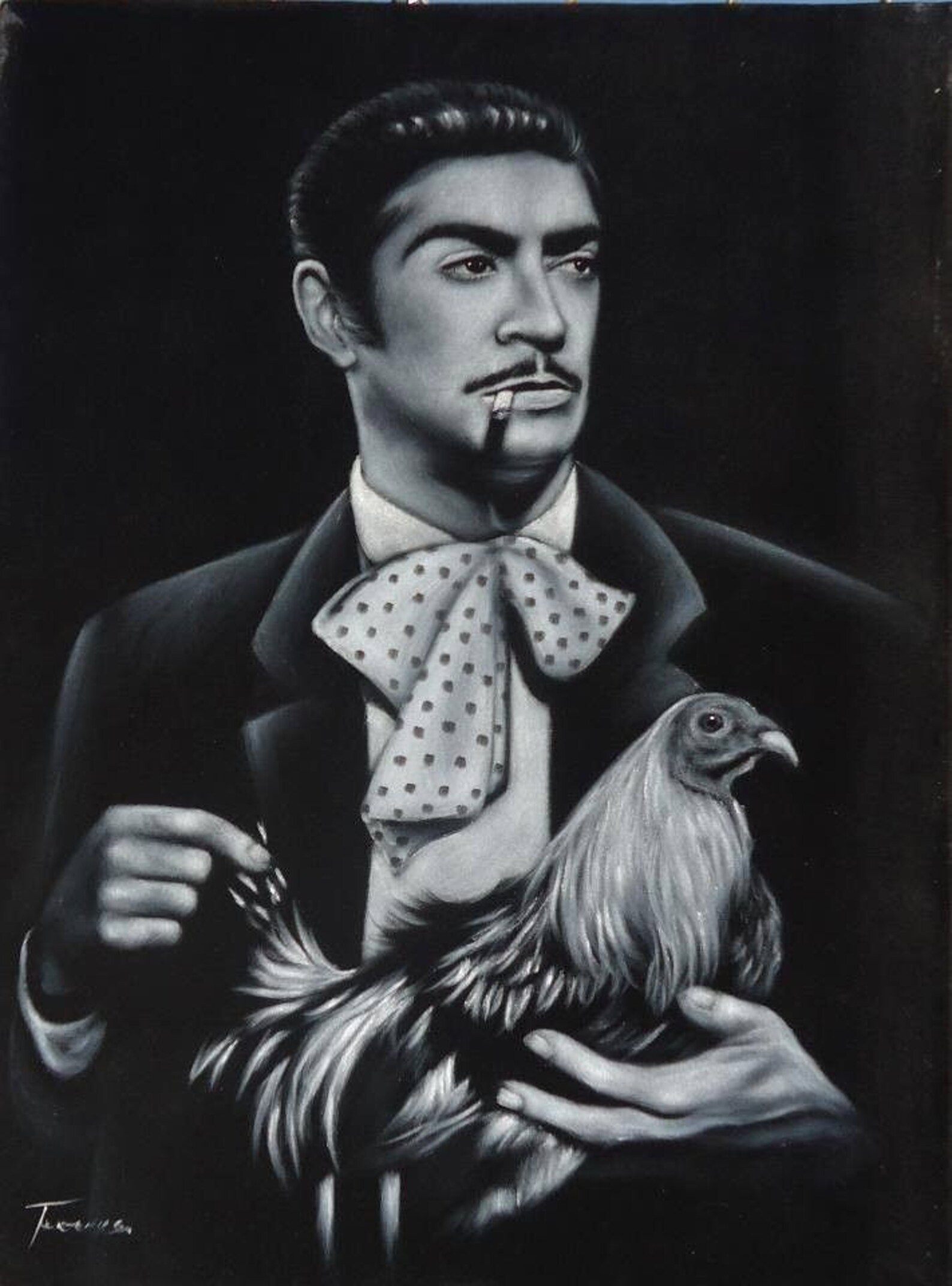 Luis Aguilar Mexican Actor And Singer Legend Black Velvet Oil Etsy