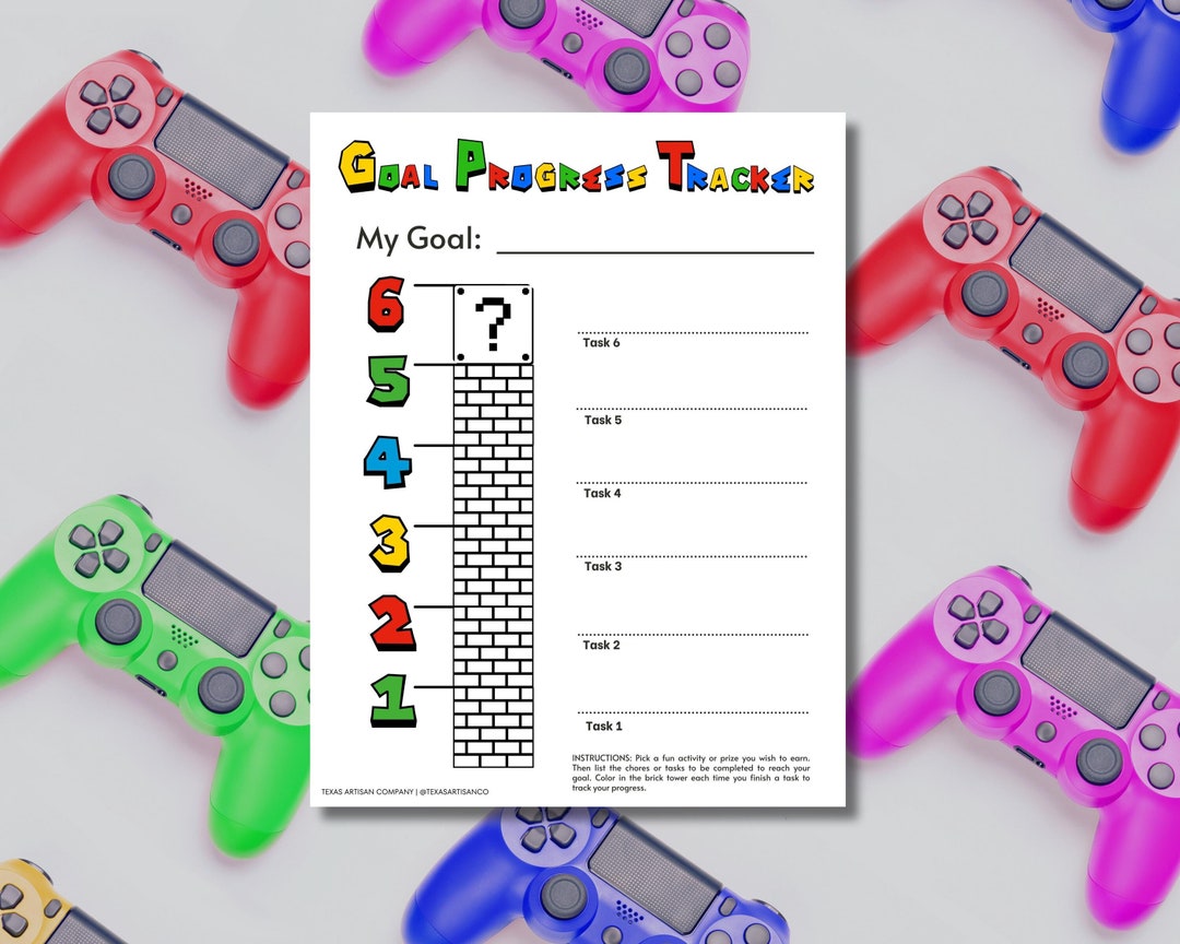 Video Game Goal Tracker: Kids Reward Chart (PDF Instant Download) - Etsy