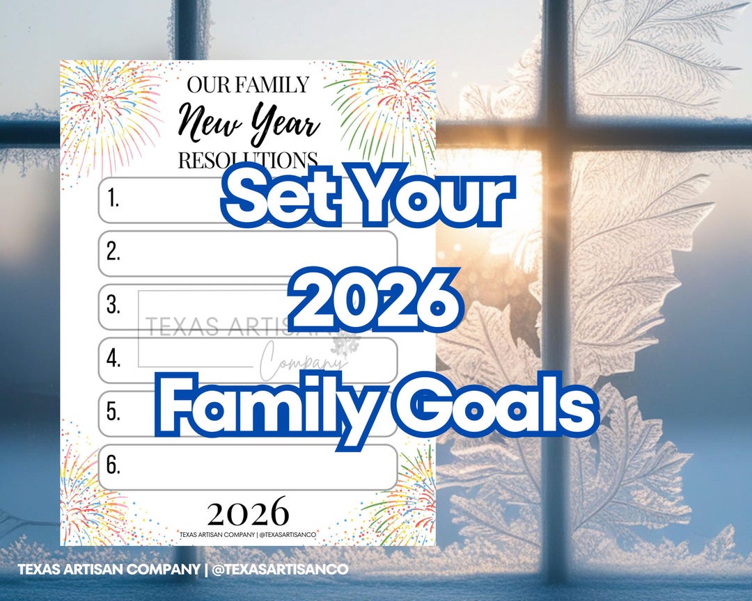 Family New Year Resolutions 2026 Printable List (PDF Download) - Etsy