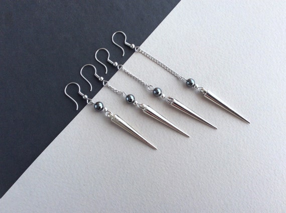 Buy Spike Earring, Silver Color Spike Earring, Spike Dangle, Spike Gift,  Gothic Earring, Men Dangle, Gift for Her, Gift for Him, Cone Dangle Online  in India - Etsy