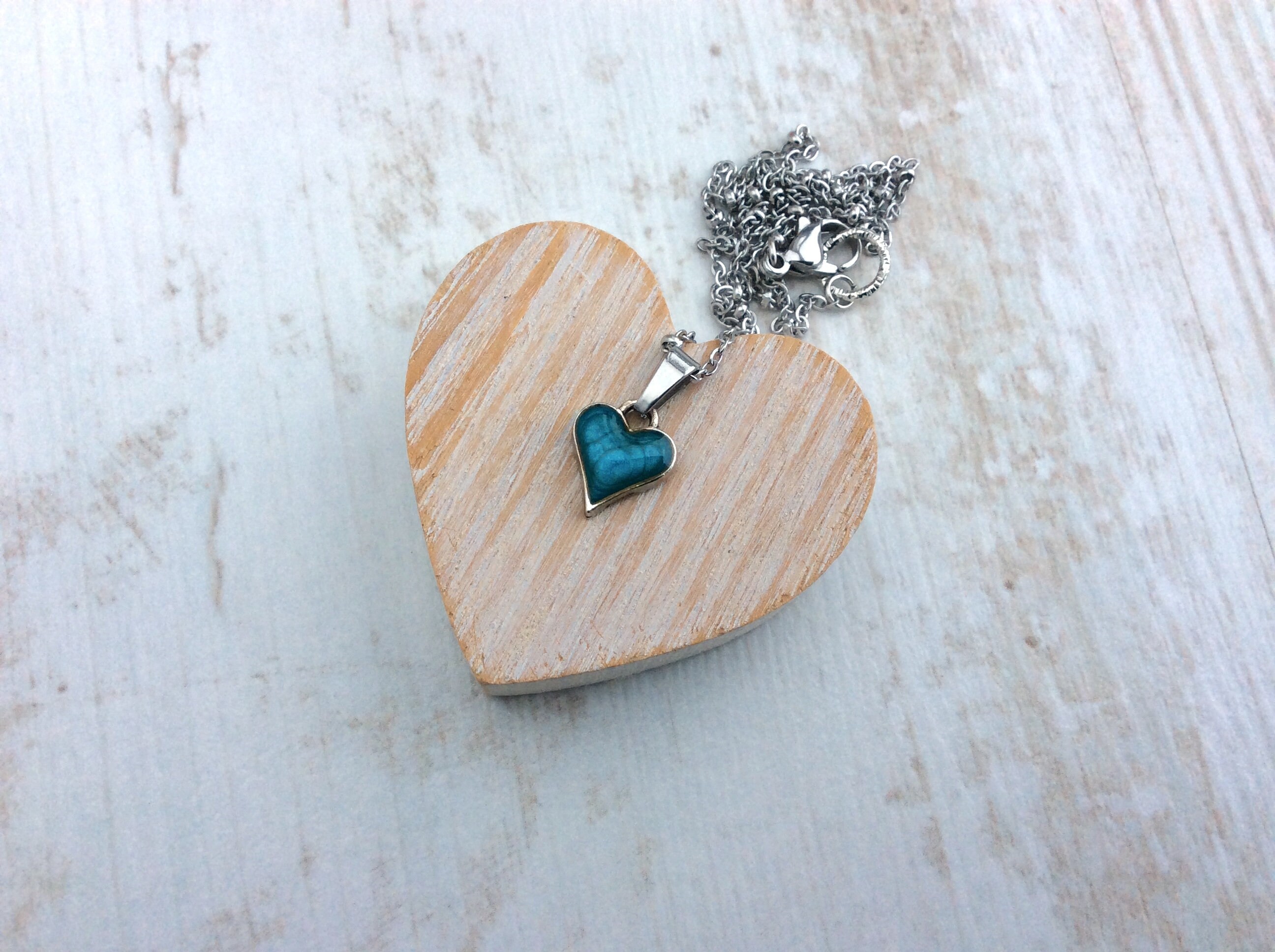 ネックレス・ペンダント [Rita monica] Heart Pendent Necklace Heart Chain Necklace in Sterling Silver | Jewellery by
