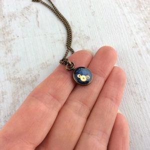 Pocket Watch Necklace, Time Travel, Bronze Necklace, Cute Necklace, Small Pendant, Resin, Watch Parts, Steampunk, Dark Blue, Unique, Unusual image 6