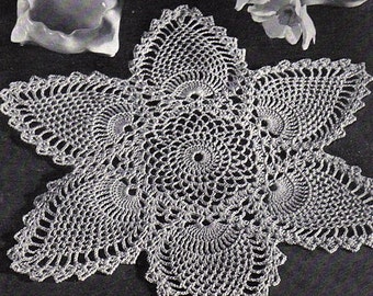 Fabulous Crochet Pineapple Doily Pattern Retyped Large Print Vintage Pattern PDF # cc230-7768-A