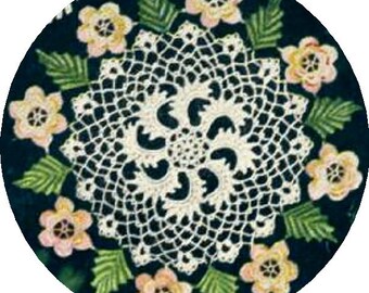 Irish Rose Doily Pattern Retyped Large Print Pattern PDF # ST64-6406