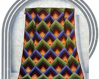 Fantastiskt pyramidmönster i afghanskt mönster, omskrivet, storstilat vintagemönster i PDF-format # bu54-230