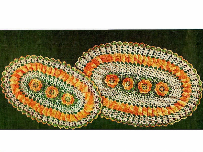 Crochet Hot Plate Mats or Covers Pattern Retyped Large Print Pattern
