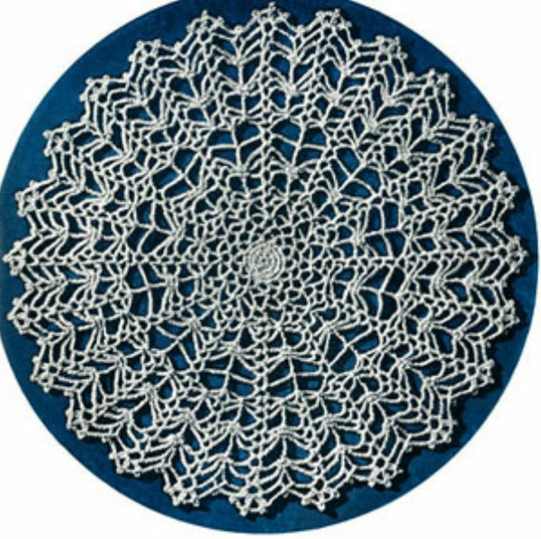 Lacy Crochet Spiderweb Doily Pattern Retyped Large Print Pattern PDF ...