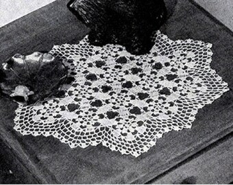 Snowflake Crochet Doily Pattern Retyped Large Print Pattern PDF # sp201-7654