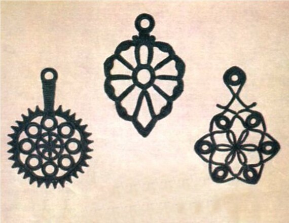 3 Crochet Trivet Wall Plaque Set Pattern Retyped Large Print Pattern PDF # LI 74-1