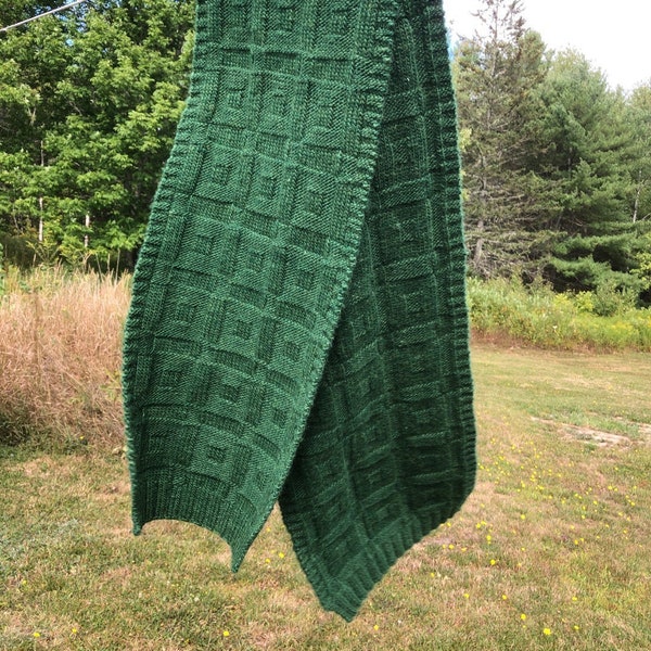 Reversible Scarf Knitting Pattern PDF, Reversible Knit Scarf Pattern, Men's knit scarf pattern, easy knit pattern, Square Deal Scarf Pattern