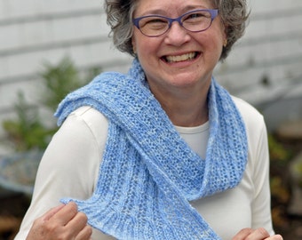 Reversible Scarf Knitting Pattern PDF, Reversible Knitted Scarf Pattern, Reversible Cabled Scarf Pattern, Cable and Flare Scarf