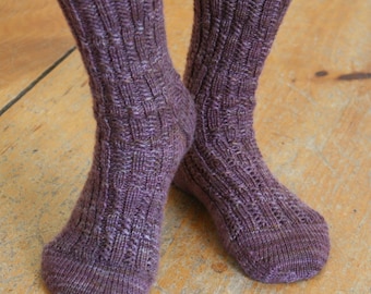 Sock Knitting Pattern, PDF, Knit Sock Pattern, Knitted Socks Pattern, Ribbing, Rib Stitch Sock Knitting Pattern, Two Block Socks