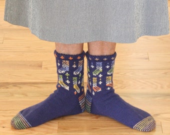 Sock Knitting Pattern, PDF, Stranded Knitting Sock Pattern, Colorwork Knit Sock Pattern, Sock Pattern, Sock Lover's Socks Knitting Pattern