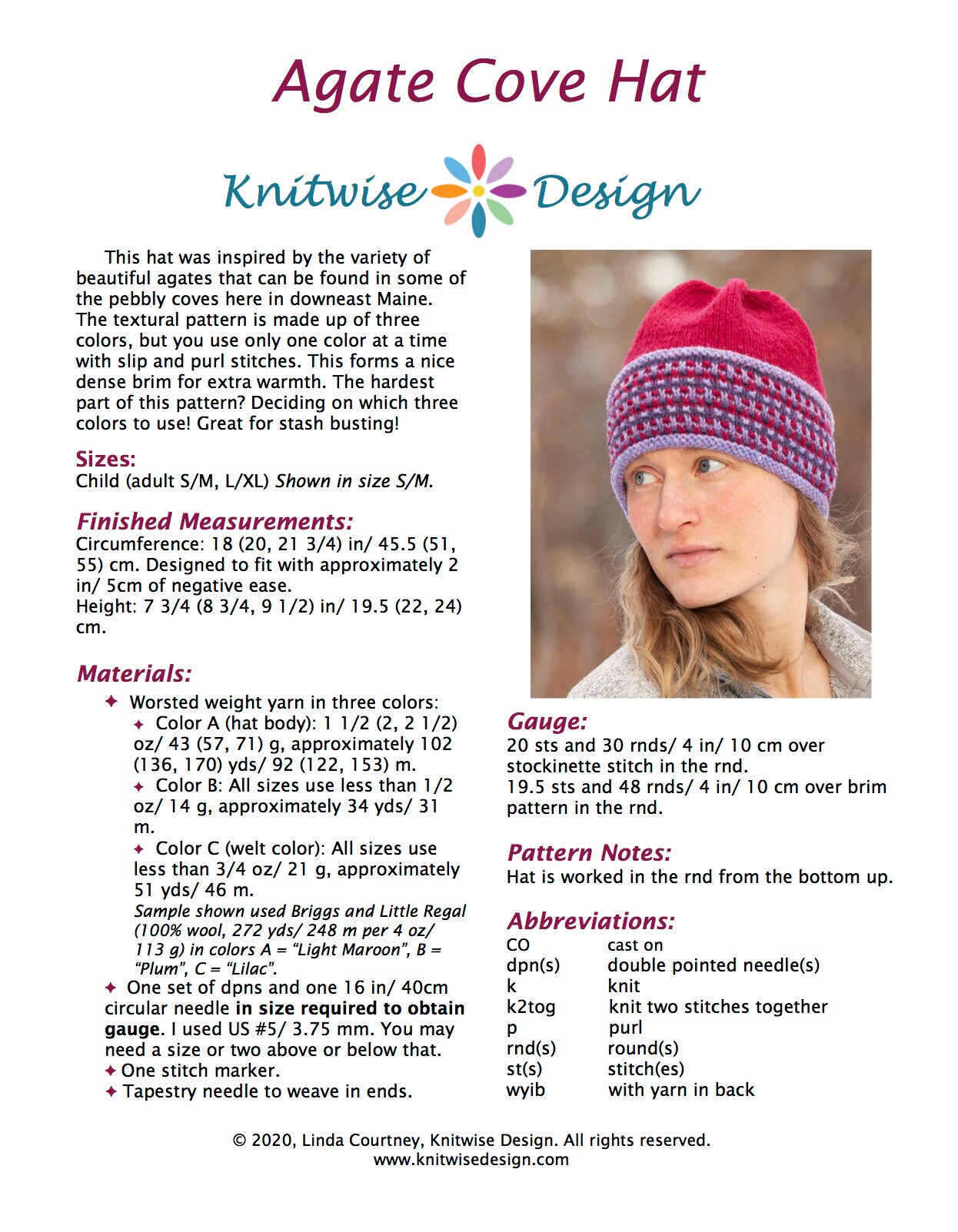 Knitted Hat Pattern, Hat Knitting Pattern Pdf, Woman's Knit Hat, Man's ...
