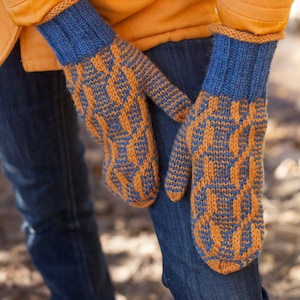 Knitted Mitten Pattern PDF, mitten knitting pattern, knit mitten pattern, women&#39;s mitten pattern,  knit mittens, Spiral Style Mitten Pattern