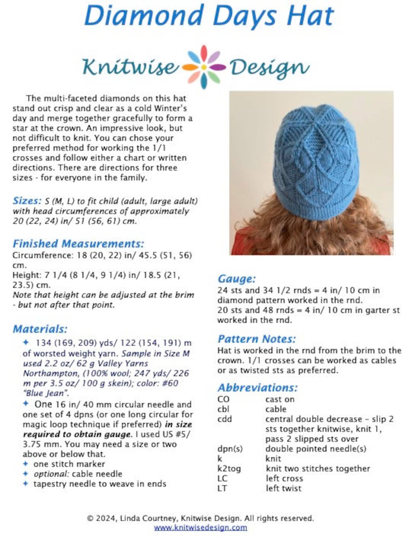 Knitted Hat, Knitting Pattern PDF, Women, Men, Kids, Knitting Pattern ...