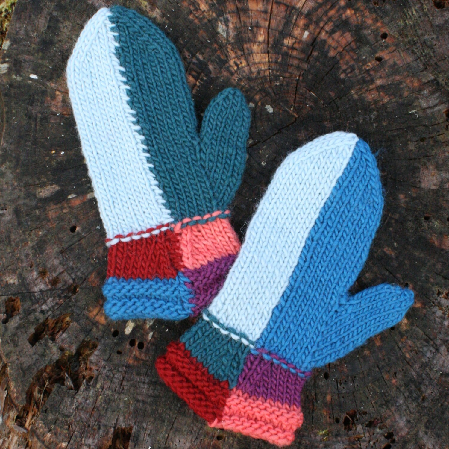Easy Intarsia Mitten Pattern, Intarsia Knitted Mitten Pattern, PDF, Intarsia Knitting Pattern