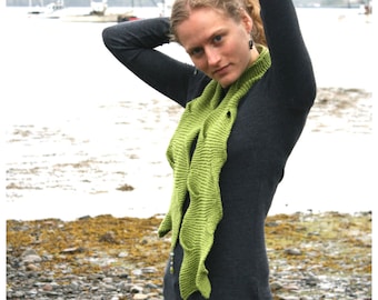 Scarf Knitting Pattern PDF, Summer Scarf Knitting Pattern, Knit Scarf Pattern, Summer Knitted Scarf Pattern, Tidal Cove Scarf