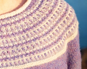 Seamless yoke sweater knitting pattern PDF,  top down knit sweater pattern, pullover sweater pattern, Agate Cove Pullover knitting pattern