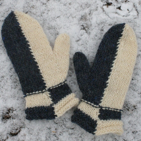 Easy Intarsia Mitten Pattern Intarsia Knitted Mitten Pattern Pdf Intarsia Knitting Pattern Mitten Knitting Pattern Patchwork Mittens