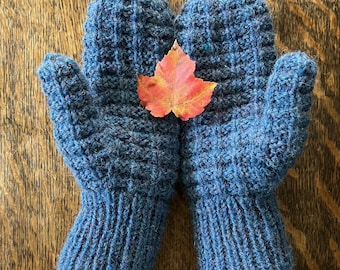 Mitten Knitting Pattern, textured knit , quick knitted mittens,  women, men, kids, gifts, Go-to Gift Mittens