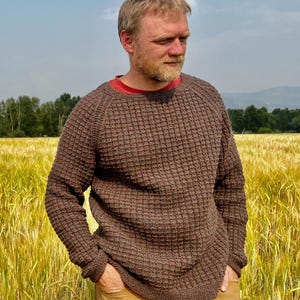 Mens Knitted Sweater Pattern, knitting pattern, mens raglan sweater, knit sweater pattern, Joe's Sweater