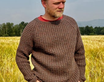 Mens Knitted Sweater Pattern, knitting pattern, mens raglan sweater, knit sweater pattern, Joe's Sweater